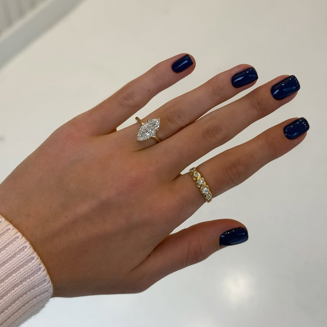 Ethereal Solitaire Marquise Cut 3.0ct Engagement Ring In Sterling Silver