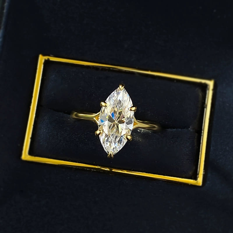 Ethereal Solitaire Marquise Cut 3.0ct Engagement Ring In Sterling Silver