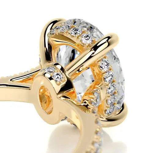 Radiating  Lunara Moissanite 3.0ct Oval Cut 925 Sterling Silver Hidden Halo Engagement Ring