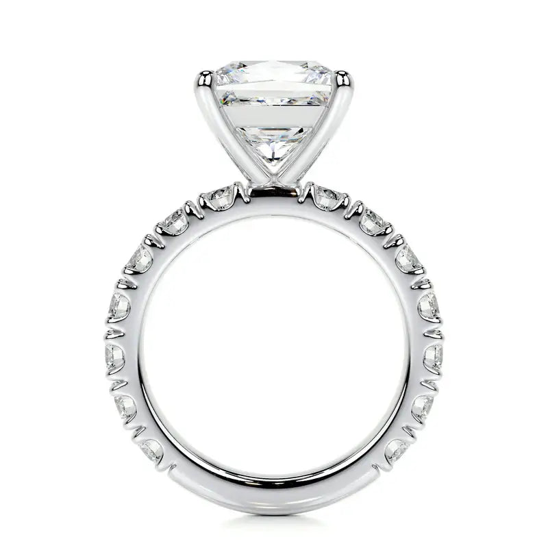 Sumptuous Lunara Moissanite 3.0ct Princess Cut 925 Sterling Silver Pave Engagement Ring