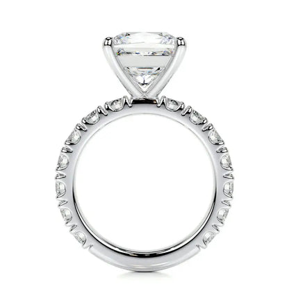 Sumptuous Lunara Moissanite 3.0ct Princess Cut 925 Sterling Silver Pave Engagement Ring