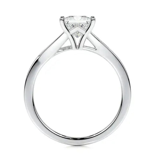 Alluring Lunara Moissanite 2.0ct Princess Cut 925 Sterling Silver Split Shank Engagement Ring