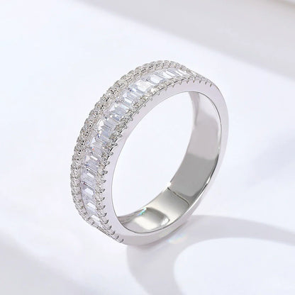 Sculpted Round Cut 2.0ct Pave Ring Sets In Sterling Silver