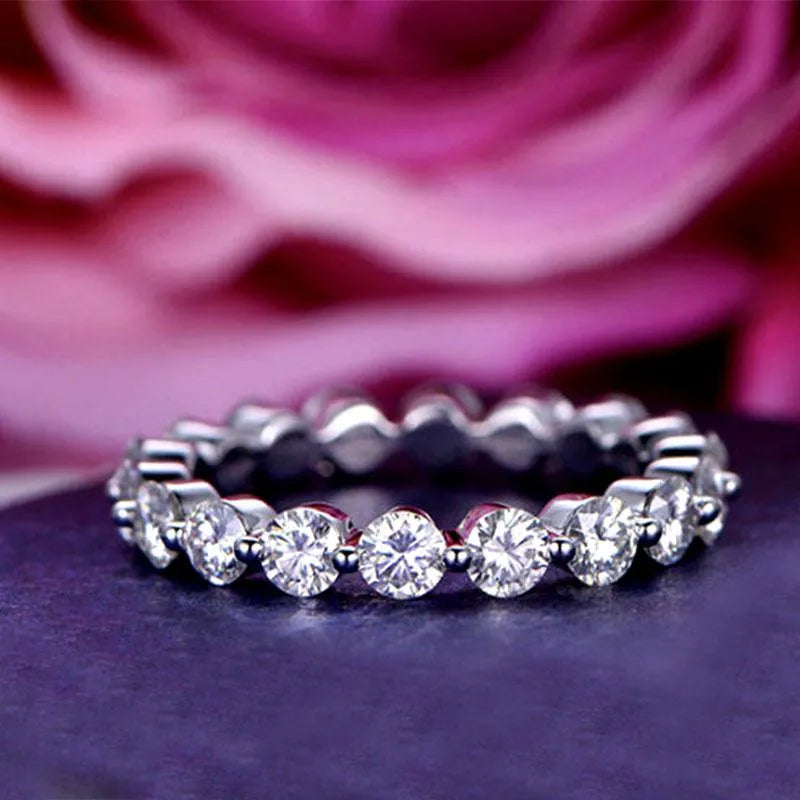 Brilliant Round Cut 2ct 4PC Ring Sets In Sterling Silver