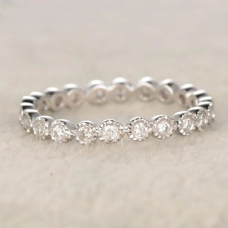 Brilliant Round Cut 2ct 4PC Ring Sets In Sterling Silver